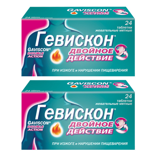 Набор Gaviscon Двойное действие, тб мятные №24 x2