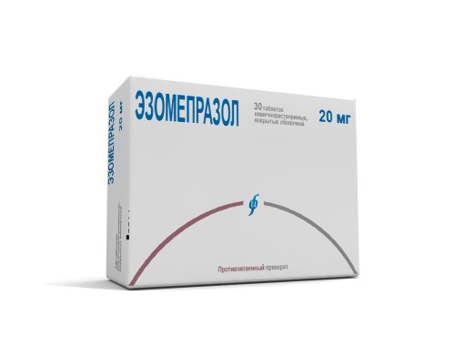 Купить Эзомепразол 20 мг 30 шт. таблетки кишечнорастворимые, покрытые оболочкой цена