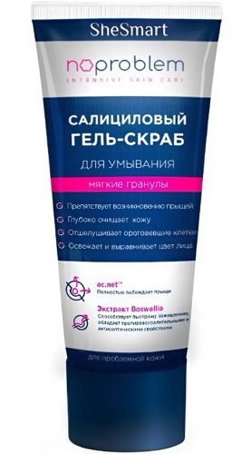 Shesmart noproblem гель-скраб салициловый для умывания 100 мл
