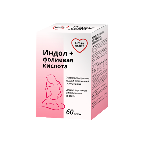 Gross health индол и фолиевая кислота 60 шт. капсулы по 400 мг/эркафарм/