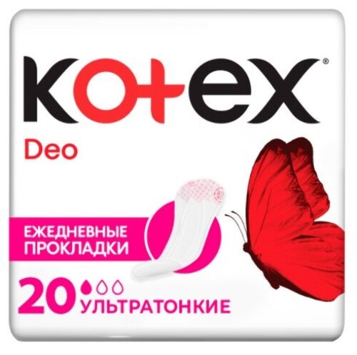 Kotex deo ультратонкие ежедневные прокладки 20 шт.