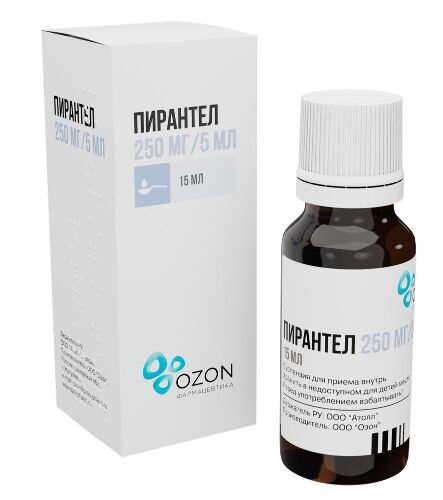 Пирантел 250 мг/5 мл суспензия для приема внутрь 15 мл