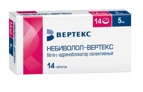 Купить Небиволол-вертекс 5 мг 14 шт. блистер таблетки цена