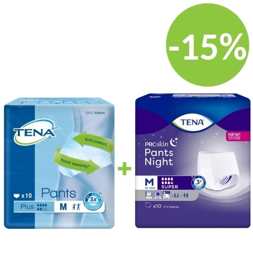 Купить Tena pants plus подгузники-трусы для взрослых m обхват талии/бедер до 110 см 10 шт. цена