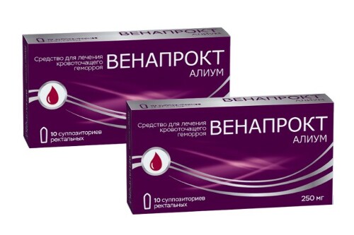 Купить Венапрокт алиум 250 мг 10 шт. суппозитории ректальные цена