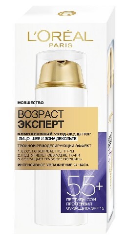 Купить L’OREAL PARIS КОМПЛЕКСНЫЙ УХОД-СКУЛЬПТОР ВОЗРАСТ ЭКСПЕРТ 55+ ЛИЦО ШЕЯ И ЗОНА ДЕКОЛЬТЕ 50МЛ цена