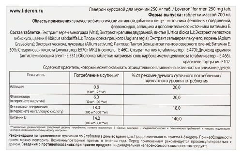 ЛАВЕРОН ДЛЯ МУЖЧИН КУРСОВОЙ 250МГ