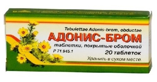 Адонис-бром 20 шт. таблетки, покрытые оболочкой