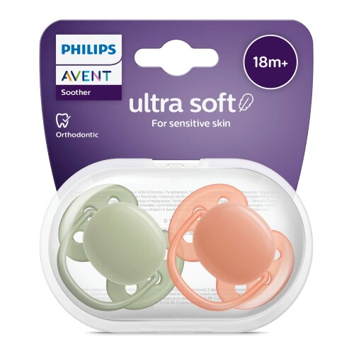 Авент соска-пустышка силиконовая ultra soft 18 мес 2 шт. scf093/01