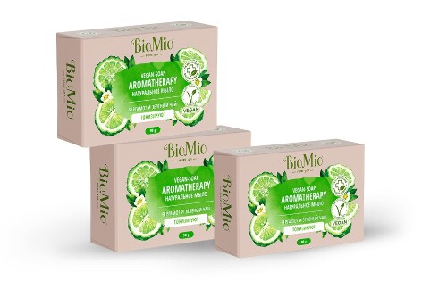 Набор 3=2 BIOMIO AROMATHERAPY МЫЛО НАТУРАЛЬНОЕ ЗЕЛЕНЫЙ ЧАЙ И ЭФИРНОЕ МАСЛО БЕРГАМОТА