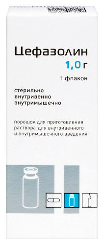 Купить Цефазолин 1000 мг порошок для приготовления раствора для внутривенного и внутримышечного введения флакон цена