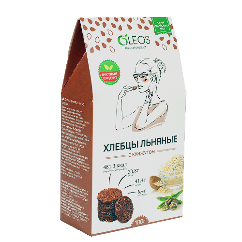 Oleos хлебцы льняные с кунжутом 100 гр