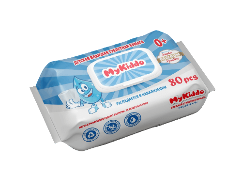 Купить Mykiddo бумага туалетная влажная детская с экстрактом алоэ вера 80 шт. цена