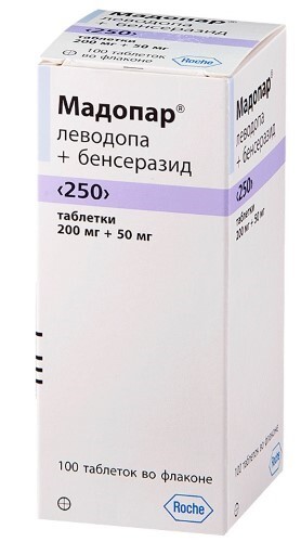Мадопар 250 200 мг + 50 мг 100 шт. таблетки