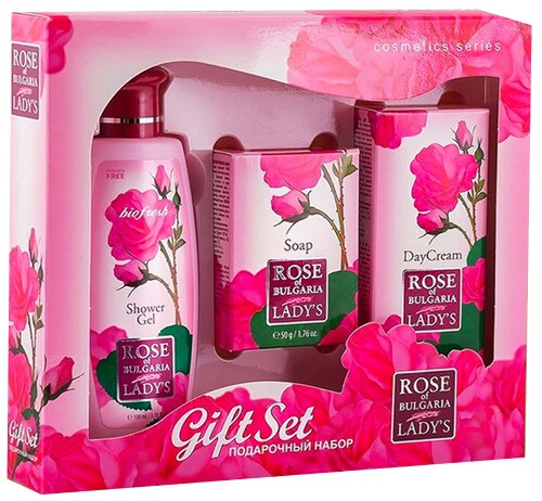 Купить Rose of bulgaria набор подарочный/мыло натуральное косметическое 50 гр+гель для душа 100 мл+крем для лица дневной 30 мл/ цена