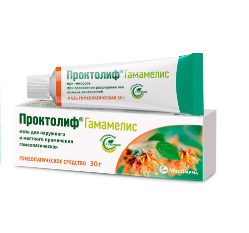 Проктолиф гамамелис мазь для наружного и местного применения гомеопатическая 30 гр