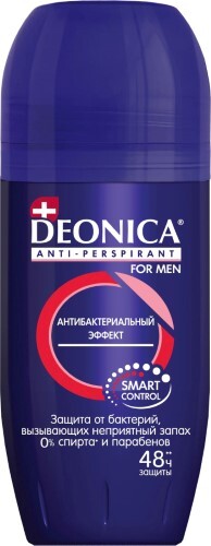 Купить Deonica for men антиперспирант антибактериальный эффект 50 мл/ролик цена