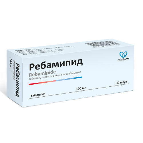 Ребамипид 100 мг 30 шт. таблетки, покрытые пленочной оболочкой