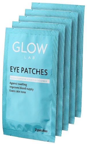 Glow lab патчи гидрогелевые для кожи вокруг глаз с экстрактом водоросли хизика и огурца 5 шт. пар