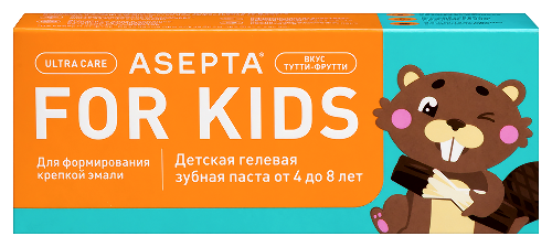 Асепта kids детская гелевая зубная паста 4-8 лет 50 мл