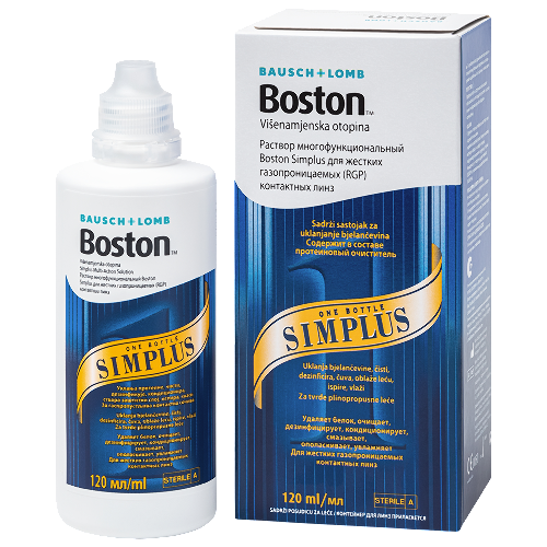 Bausch&lomb раствор многофункциональный boston simplus для жестких газопроницаемых контактных линз 120 мл