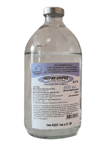 Купить Натрия хлорид 0,9% раствор для инфузий 400 мл бутылка стеклянная 16 шт. цена