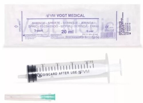 Шприц 20(22)мл 3-х компонентный с иглой 21g 50 шт./ Vogt Medical