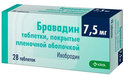 Бравадин 7,5 мг 28 шт. таблетки, покрытые пленочной оболочкой
