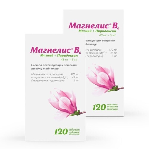 Набор 1+1 Магнелис (магний) В6 №120 - 240 таблеток со скидкой