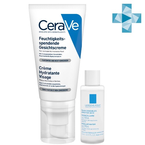 Купить Cerave увлажняющий лосьон 52 мл+la roche-posay мицеллярная вода ultra для чувствительной кожи 15 мл/набор цена