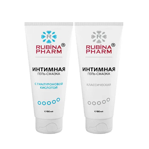Набор из 2х интимных гель-смазок Rubinapharm со скидкой: классическая + с гиалуроновой кислотой