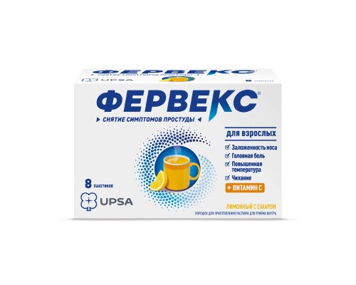 Фервекс порошок для приготовления раствора пакет 8 шт. вкус лимон
