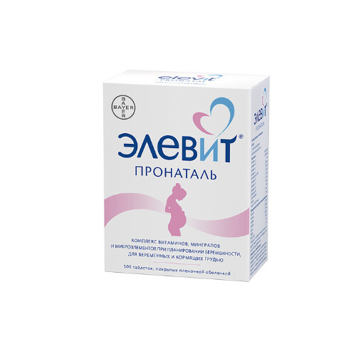 Элевит пронаталь 100 шт. таблетки, покрытые пленочной оболочкой