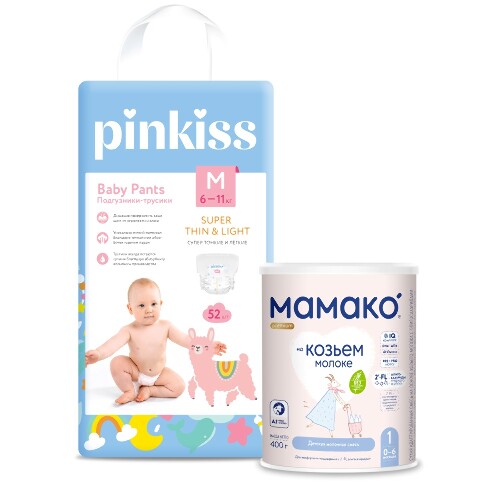 Купить Pinkiss подгузники-трусики m/6-11 кг/ 52 шт. по цене 1355 руб в Москве Pinkiss подгузники-трусики m/6-11 кг/ 52 шт.