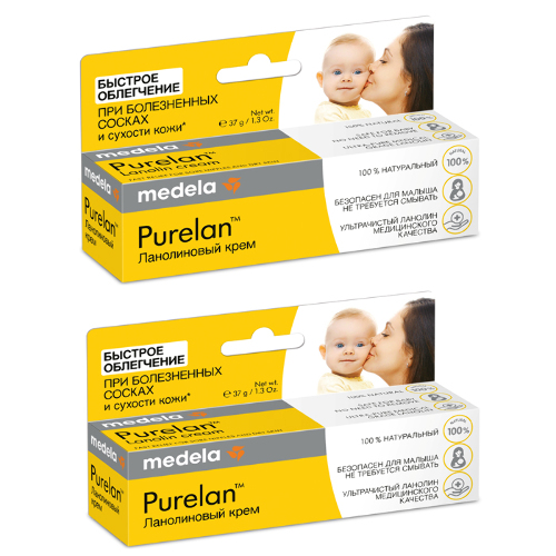 Набор Medela ср-во для ухода за сосками Purelan ланолиновый крем 37 гр  из 2 уп со скидкой