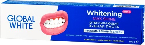 Global white зубная паста отбеливающая 100 гр
