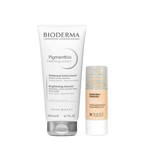 Набор Bioderma Pigmentbio Осветляющий и очищающий крем 200мл + Etat Pur Сыворотка с глабридином 15 мл