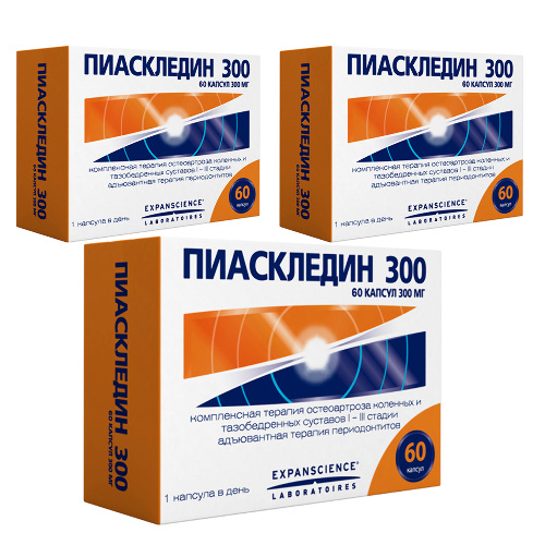 Набор из 3-х уп Пиаскледин 300 0,3 №60 капс со скидкой 10%