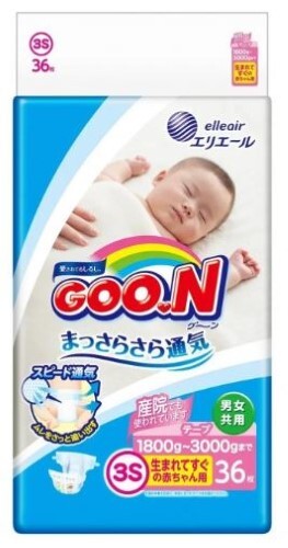Купить Goon подгузники детские на липучках размер 3s 1,8-3 гр кг 36 шт. цена