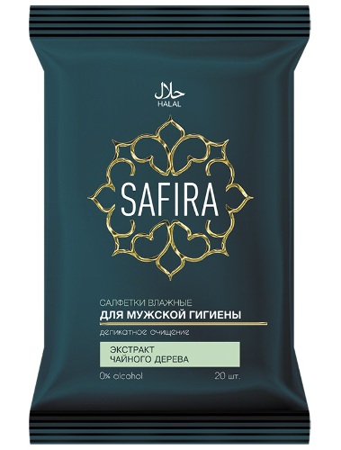 Safira салфетки влажные для интимной гигиены 20 шт./экстракт чайного дерева