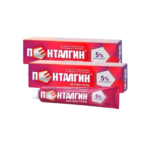 Набор 1+1 обезболивающее Пенталгин Экстра-гель 100г при боли в мышцах и суставах - со скидкой