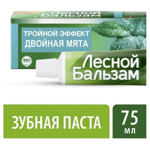 Купить Лесной бальзам зубная паста тройной эффект мята на отваре трав 75 мл цена