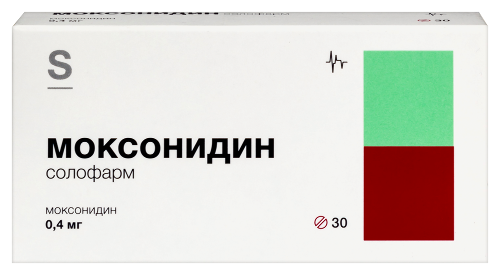 Моксонидин солофарм 0,4 мг 30 шт. таблетки, покрытые пленочной оболочкой