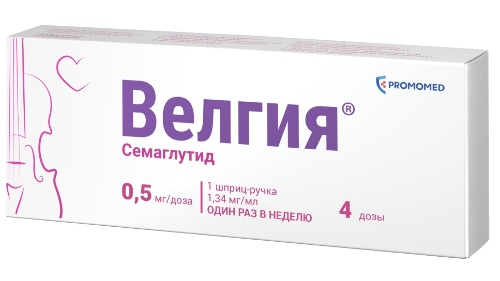 Велгия 0,5 мг/доза раствор для подкожного введения 1,5 мл шприц-ручка 1 шт + игла 5 шт