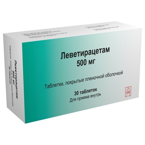 Леветирацетам 500 мг 30 шт. блистер таблетки, покрытые пленочной оболочкой
