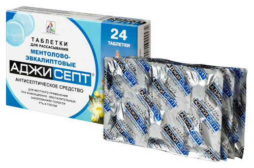 Аджисепт ментол-эвкалипт 24 шт. таблетки для рассасывания