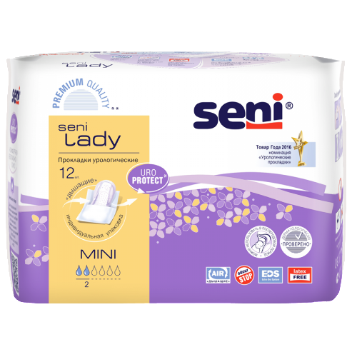 Купить SENI LADY MINI УРОЛОГИЧЕСКИЕ ПРОКЛАДКИ/ВКЛАДЫШИ ДЛЯ ЖЕНЩИН N12 цена