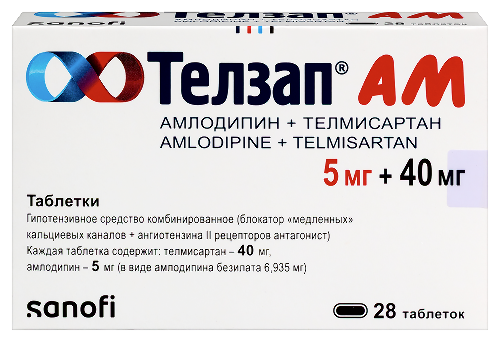 Телзап ам 5 мг + 40 мг 28 шт. таблетки