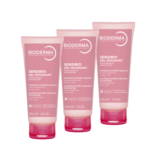 Набор из 3уп BIODERMA Sensibio Очищающий гель для чувствительной кожи 100мл со скидкой