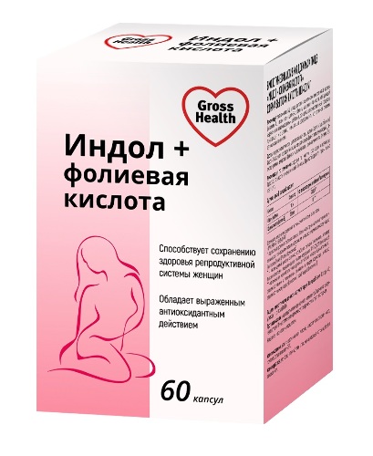 Купить Gross health индол+фолиевая кислота 60 шт. капсулы по 400 мг цена